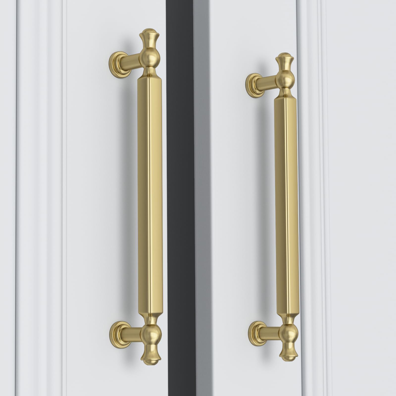 10 Pack Brushed Gold Drawer Pulls - 76mm Hole Center, Stainless Steel Cabinet Handles For Kitchen, Dresser, Modern Furniture