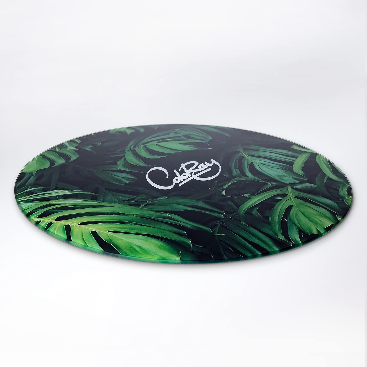 Coloray Planche À Découper Protection Plaque Tapis de Découpe Rond ⌀ 40 cm Induction Cuisson Verre Trempé - Couverture pivotement pivotement bouquet de blush floral floral