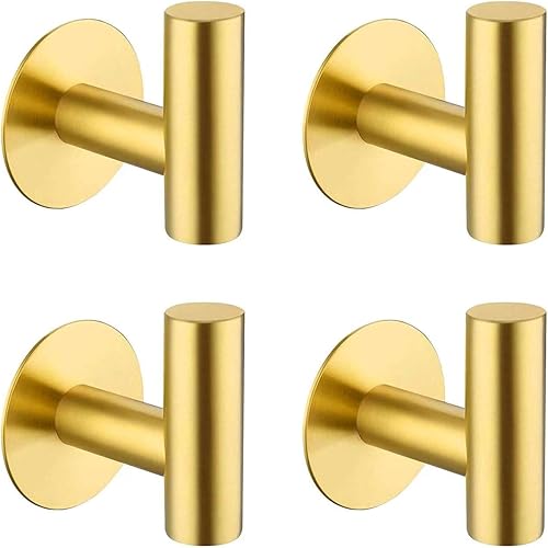 Miniatura 7 de Modket Paquete de 4 ganchos de níquel cepillado para toallas de baño, soporte adhesivo resistente, ganchos de montaje adhesivo de acero inoxidable