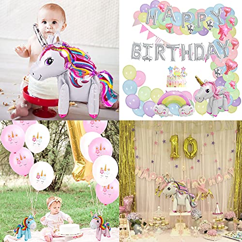 22''Giant Unicorn Balloons Party Decorations Kit 5Pcs Self Stand Steadily Colorful Unicorn Balloons Design Unicorn Foil Balloons Toy Wedding Shower Birthdays Decoration For Girls Party Supplies #TOP2