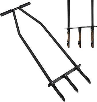 Manual Lawn Aerator Tool - Heavy Duty Core Aerator with Side-Eject Hollow Tines - Professional Alloy Steel Soil Aerator for Compacted Clay Soil - Ergonomic Yard Grass Aeration Tool