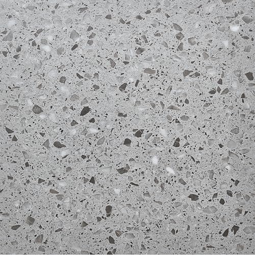 Peel and Stick Floor Tiles Pack of 60 Pieces Covers 60 ft² (5.57m²) Self Adhesive Vinyl Floor Tiles Size 12x12 in (30.5x30.5cm) 1.5mm Thick Waterproof Kitchen Terrazzo Grey Vinyl Flooring