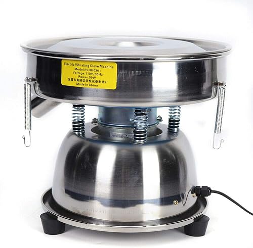 Miniatura 2 de Tamiz de harina 110 V 50 W eléctrico automático tamiz vibratorio máquina de tamiz de acero inoxidable para partículas en polvo, 150 latidosmin (solo