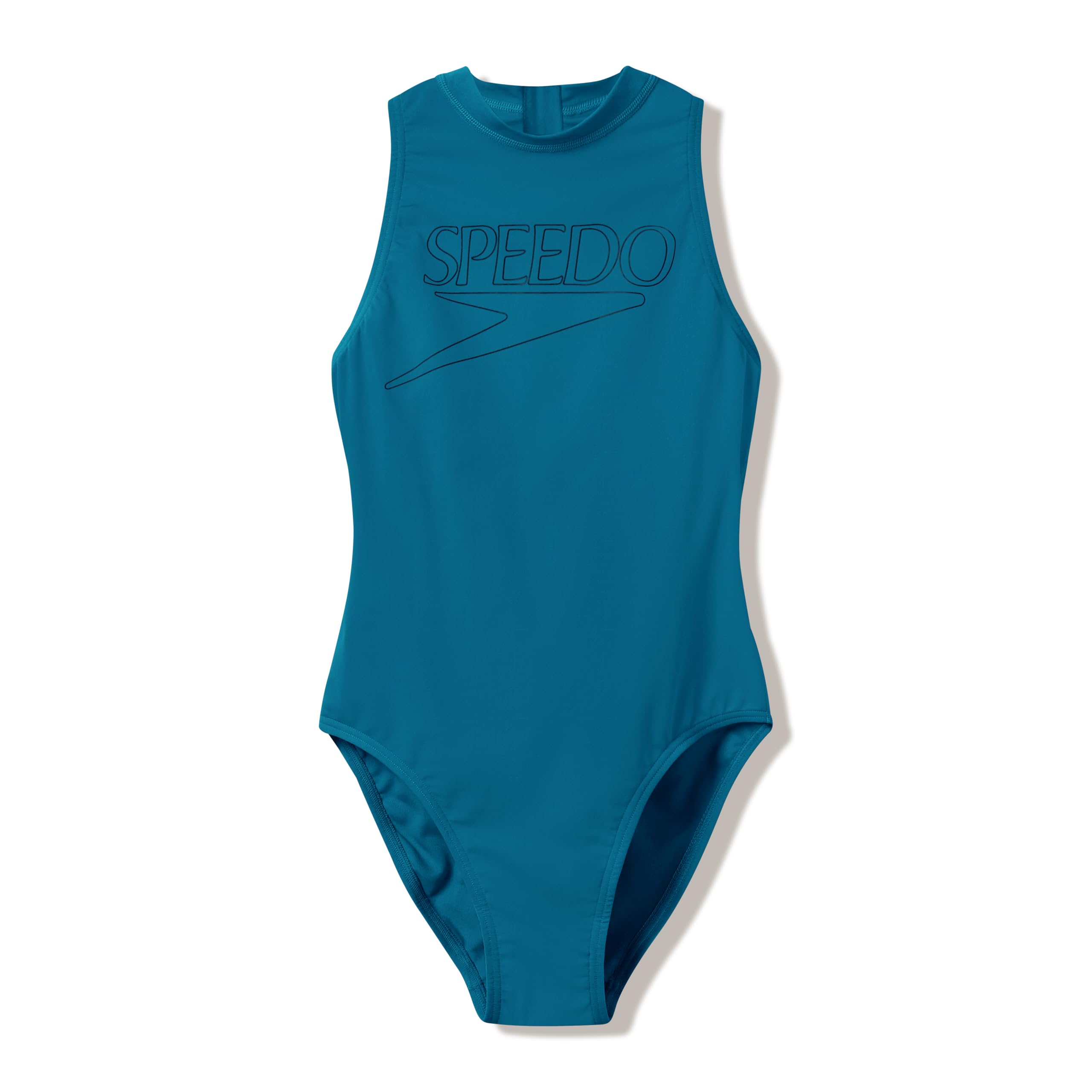 Speedo Women's Endurance+ Logo Hydrasuit Swimsuit, Teal Abyss, 38