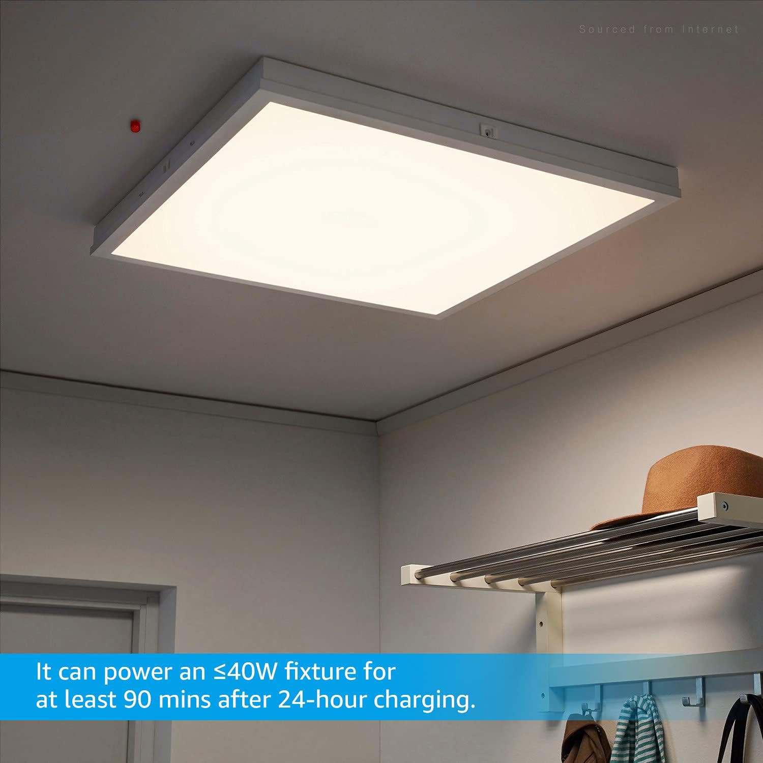 LEONLITE 4W LED Emergency Driver installed in a ceiling with a panel light