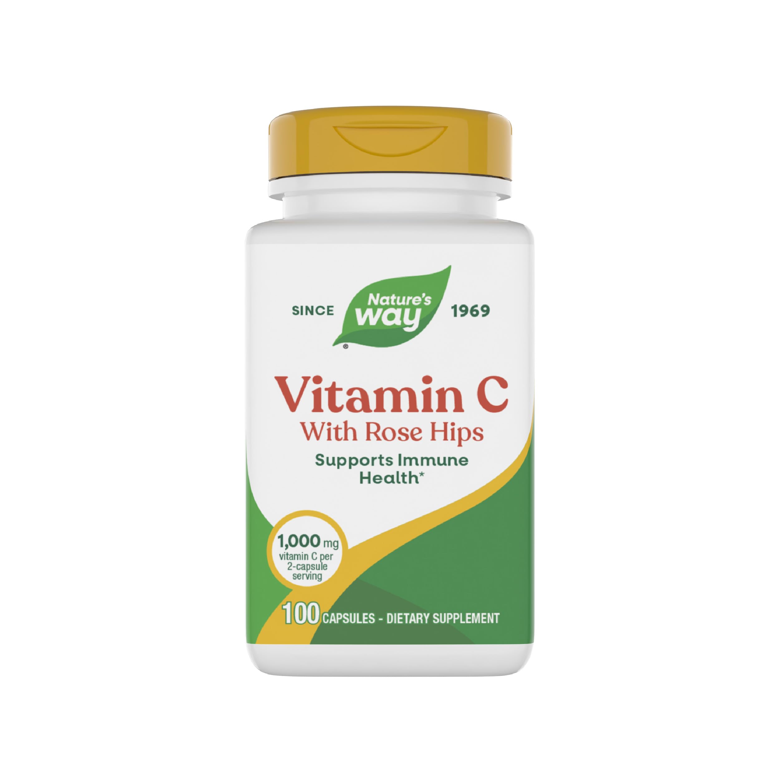 Nature's Way Vitamin C-500 with Rose Hips; 1000 mg per Serving; 100 Capsules 100 Count (Pack of 1)