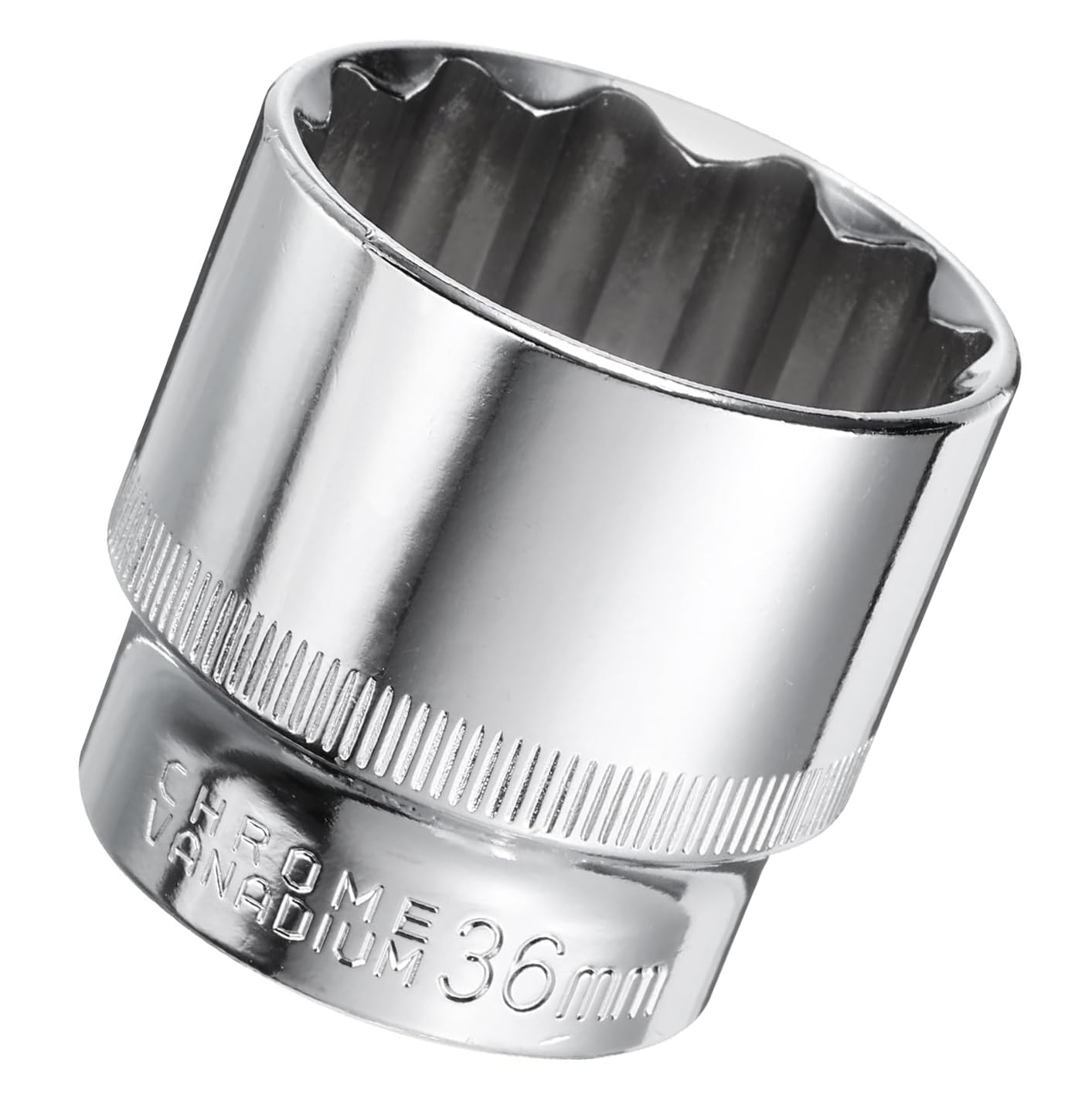 TA-VIGOR 36mm 1/2 Inch Drive 12 Point Deep Socket, 45# Metric Cr-V Steel Chrome Plated, Heavy Duty for Ratchet Wrench Auto Repair Mechanical Tools
