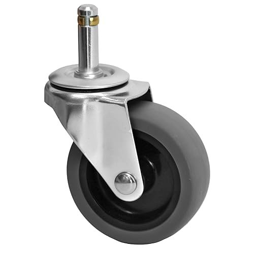 Miniatura 8 de MySit Ruedas de repuesto Rubbermaid de 3 pulgadas, ruedas de vástago giratorio, vástago giratorio de 716 x 1-38 pulgadas, rueda de goma TPR para