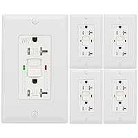 Vista 1 de Enchufe GFCI de 20 amperios, con certificación UL, receptáculos GFI de autocomprobación, resistentes a manipulaciones, resistente a la intemperie