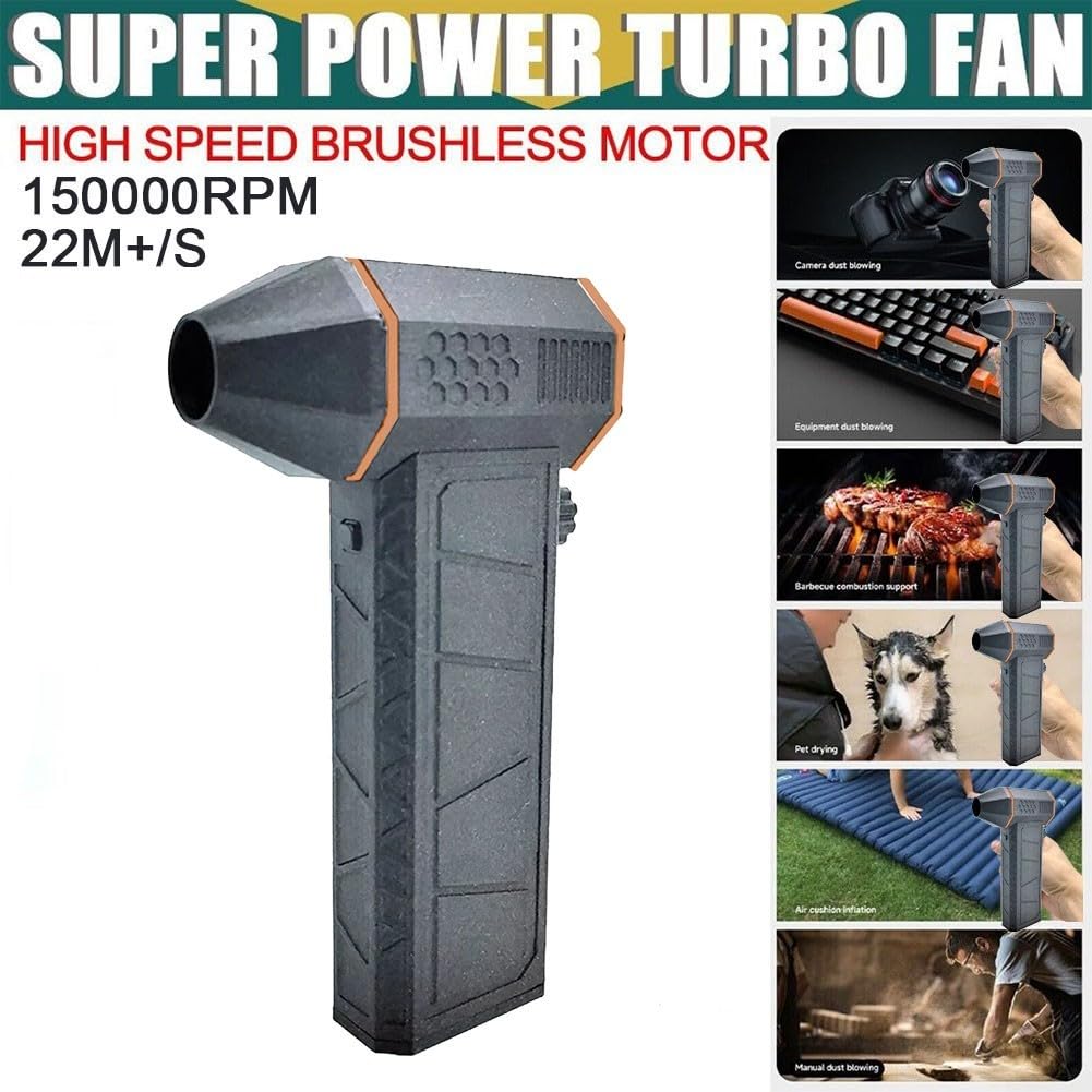 SPORTARC Leistungsstarker Turbo-Lüfter, Mini-Jetgebläse, Jet-Trockengebläse, 150.000 U/min, elektrischer Turbo-Lüfter, kabelloser gewaltsamer Turbo-Lüfter, Druckluft-Staubwedel