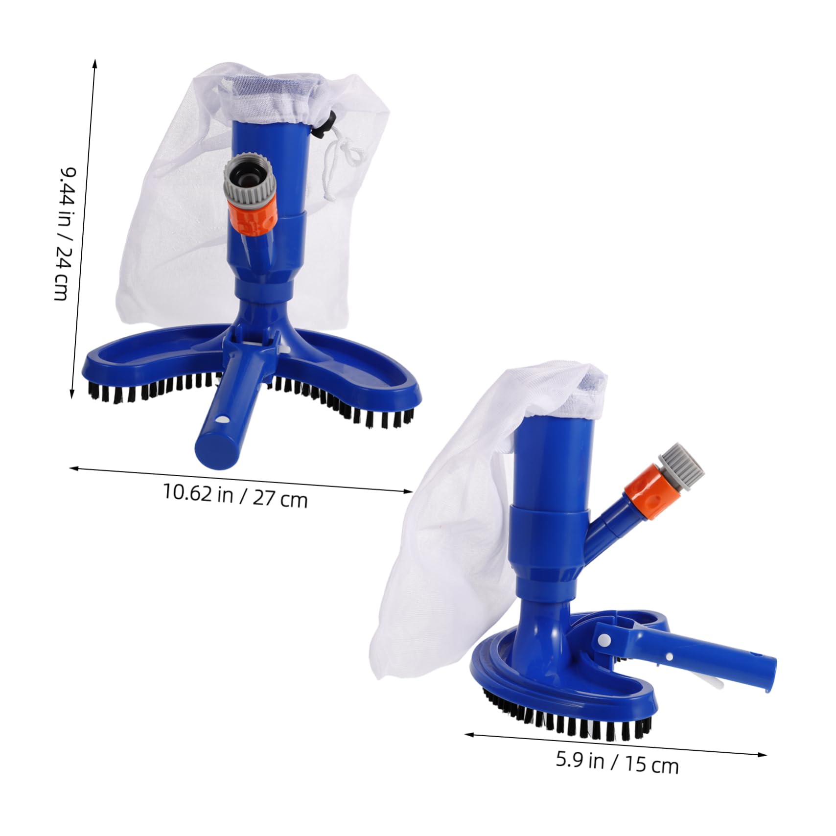 HANABASS Pool Vacuum Brush Head Inground Pool Cleaning Nozzle Swivel Hose Connector Universal Replacement Metal Handle Easy to Use High Performance