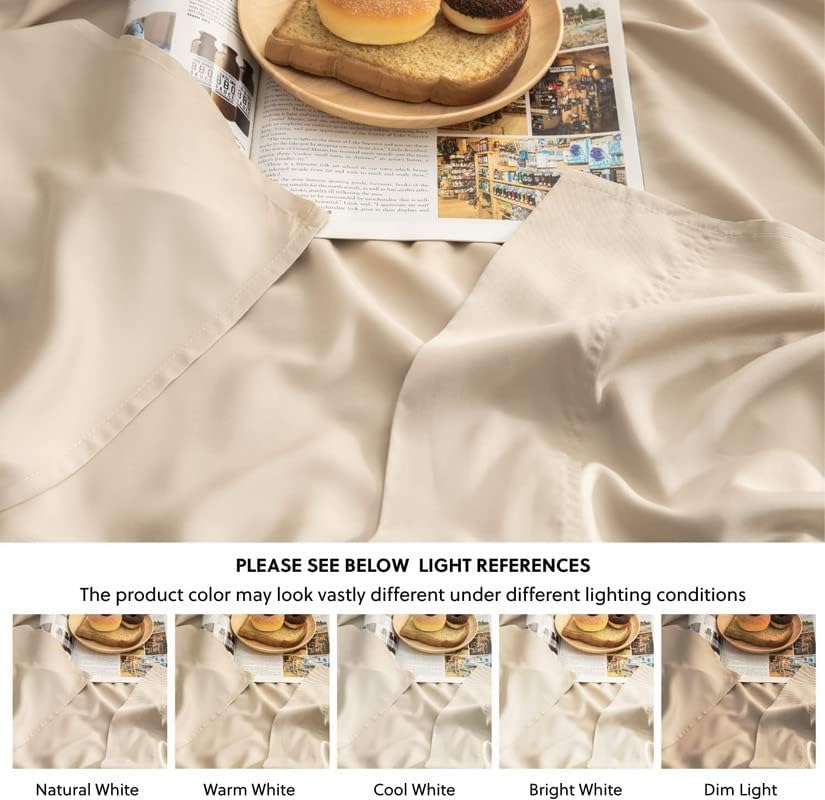 Image of Bed Sheet Single Size Cotton - Pure Egyptian Cotton Single Size BedSheet with Pillow Cover - Solid Taupe 600 Thread Count - Stain Resistant, Skin Friendly, Organic Cotton BedSheet