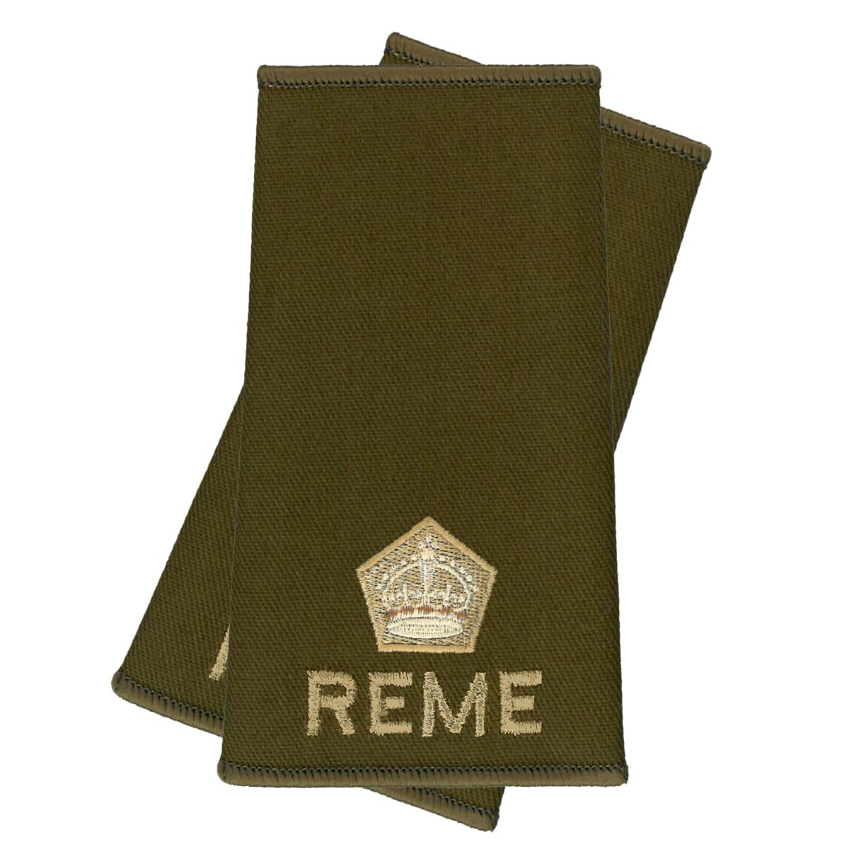 Cl Distribution Unisex Green Reme Rank Slides, C3r Major Rank, Olive Polycotton, King's Crown, Pair Of Epaulettes