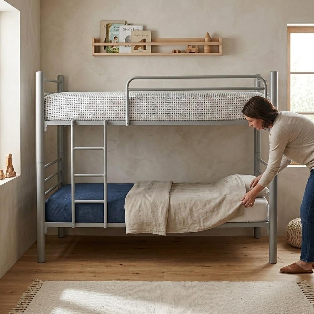 Befara LETTO A CASTELLO DIVISIBILE CERES - Argento - 80 x 180 - Senza letto aggiuntivo