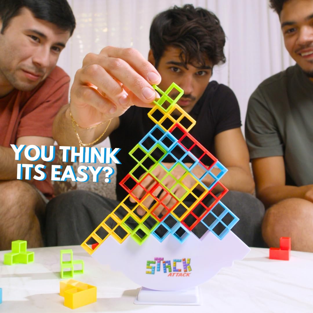 Juego de torre de ataque apilable para niños y adultos, juego de apilamiento de equilibrio familiar