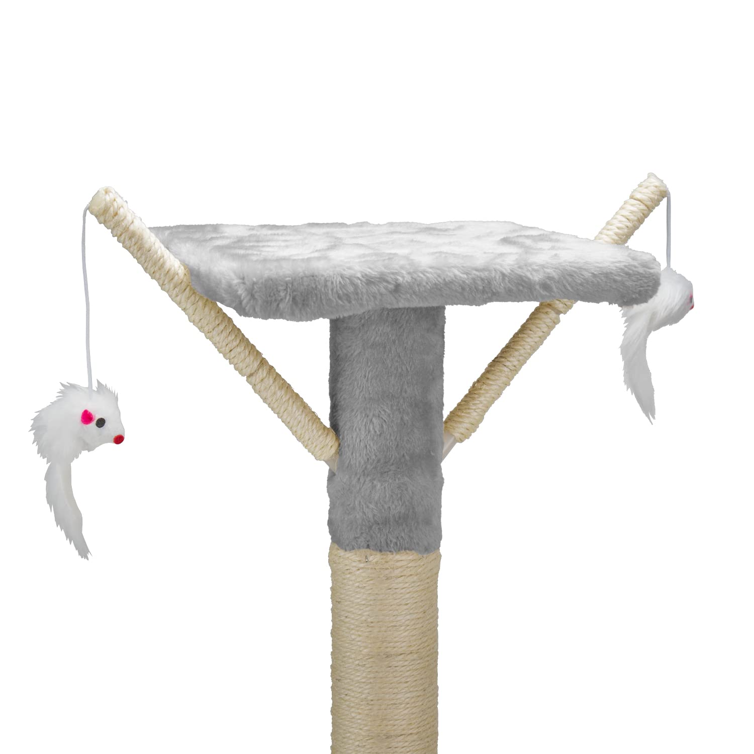 Tiragraffi Gatto albero 138cm con Cuccia per Gatti Albero Parco giochi gioco tira graffi per Gatto colore Grigio - AQPET