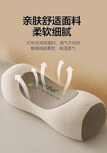 Miniatura 6 de Cervical Pillow for Neck Support, Buckwheat Filled Orthopedic Pillow for Sleeping, Ergonomic Traction Pillow for Neck Pain Relief and Spine Alignment