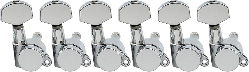 Pro 6 inline Locking String Tuning Pegs Machines Heads Set for Fender Stratocaster Telecaster Electric Guitar, Chrome | Machine Heads, for Strat Tele Style Guitar