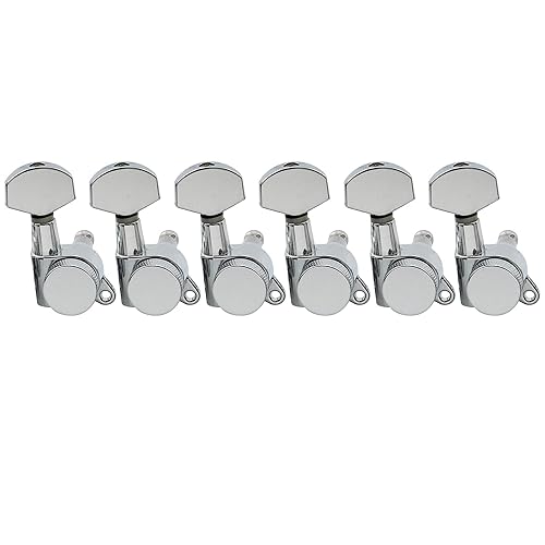 Musiclily Pro 6 inline Locking String Tuning Pegs Machines Heads Set for Fender Stratocaster Telecaster Electric Guitar, Chrome