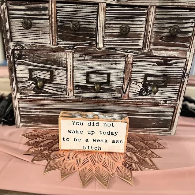 Miniatura 4 de Divertido eslogan decorativo, What (and I can't stress this enough) the f*ck - Divertido letrero de madera para escritorio de oficina, adornos