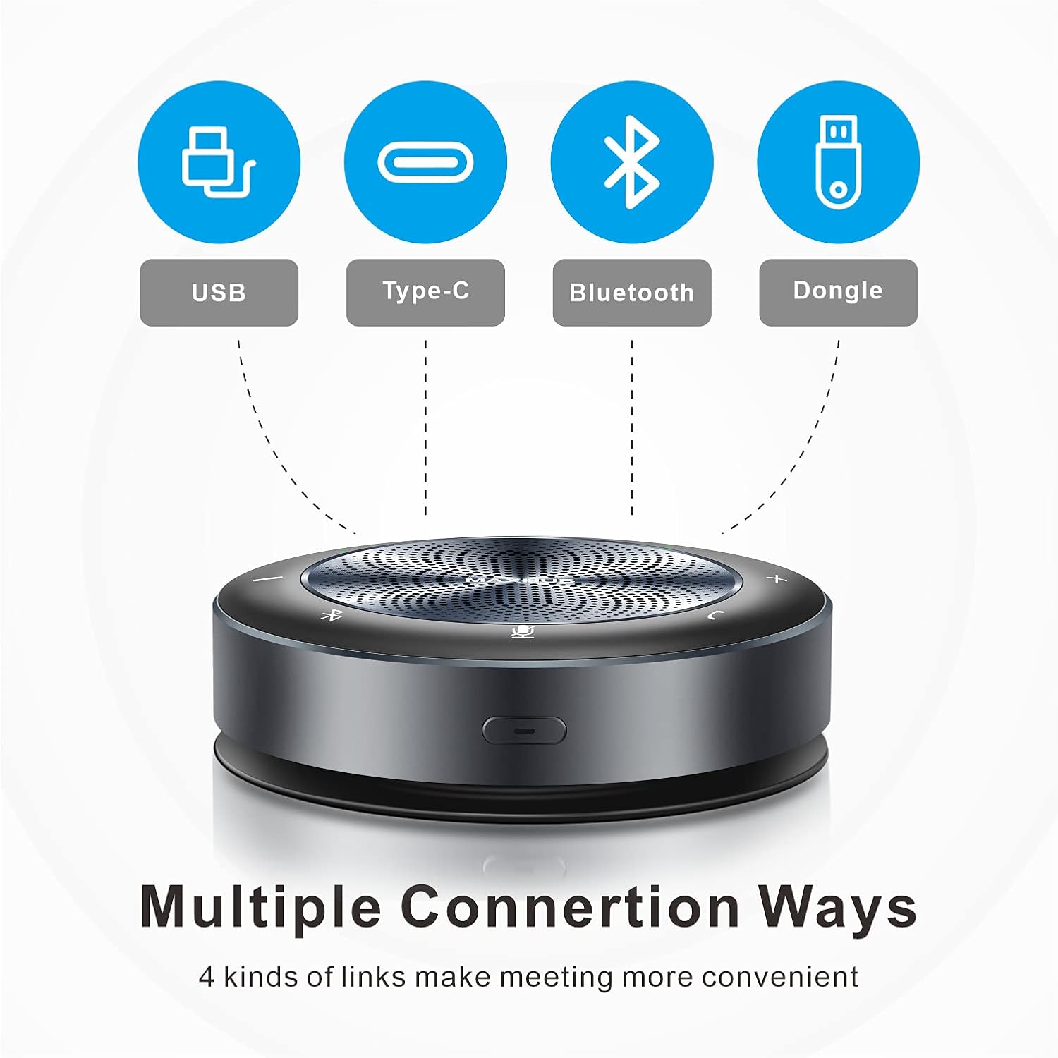 Bluetooth Speakerphone-MAXHUB BM21 6 Microphones 360°Voice Pick Up Noise Reduction Wireless Charging 8 Hour Call Time for 6-10 People Business Conference Phone Portable for Holding Meetings Anywhere : Office Products