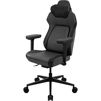 ThunderX3 Core Smart Modern Gaming Chair Black - Ergonomic Office Chair Automatic Back Support Synchronous Mechanism 3D Armrests Faux Leather for Users up to 125 kg 165-190 cm