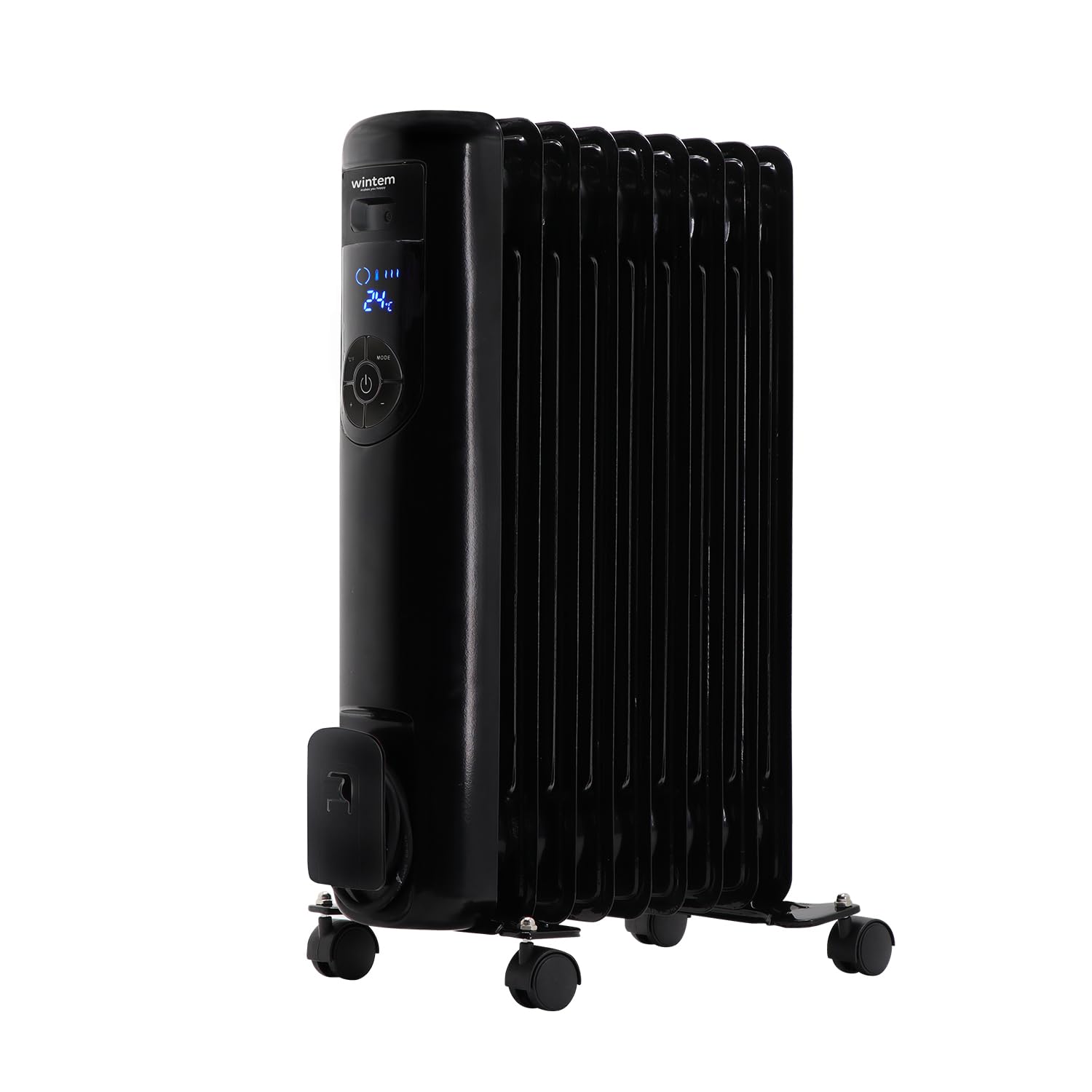 Radiatore Elettrico ad Olio 9 Elementi da 1500 Watt con Timer Programmabile per Accensione e Spegnimento - Display Digitale a Led e Telecomando, 60cm