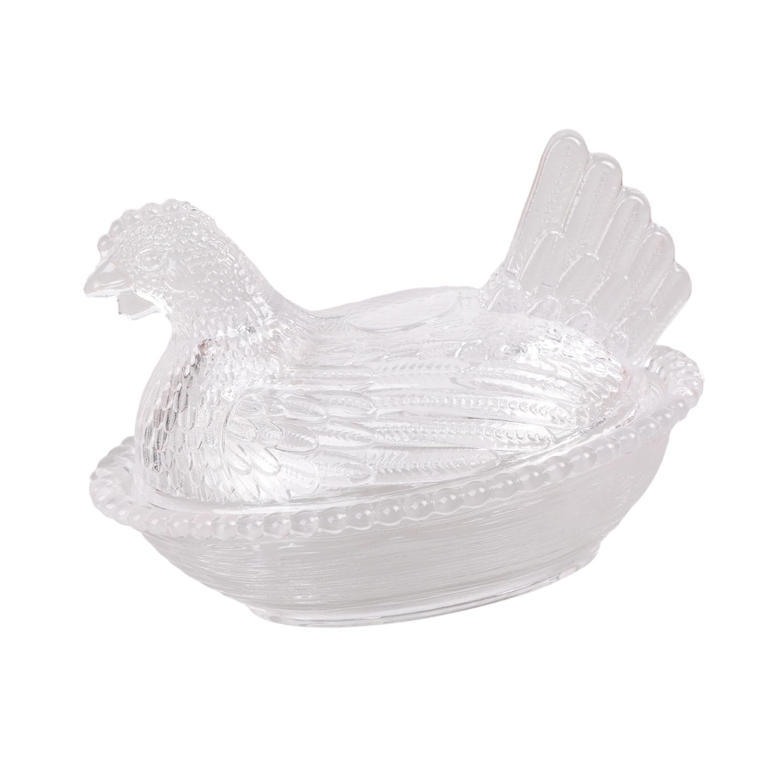 Kaeltsyn Hen on Nest Glass Candys Jar with Lid Crystal Glasses Candys Dishes Decorative Candy Jars Snacks Bowl Table Decorations Glass Hen Candy