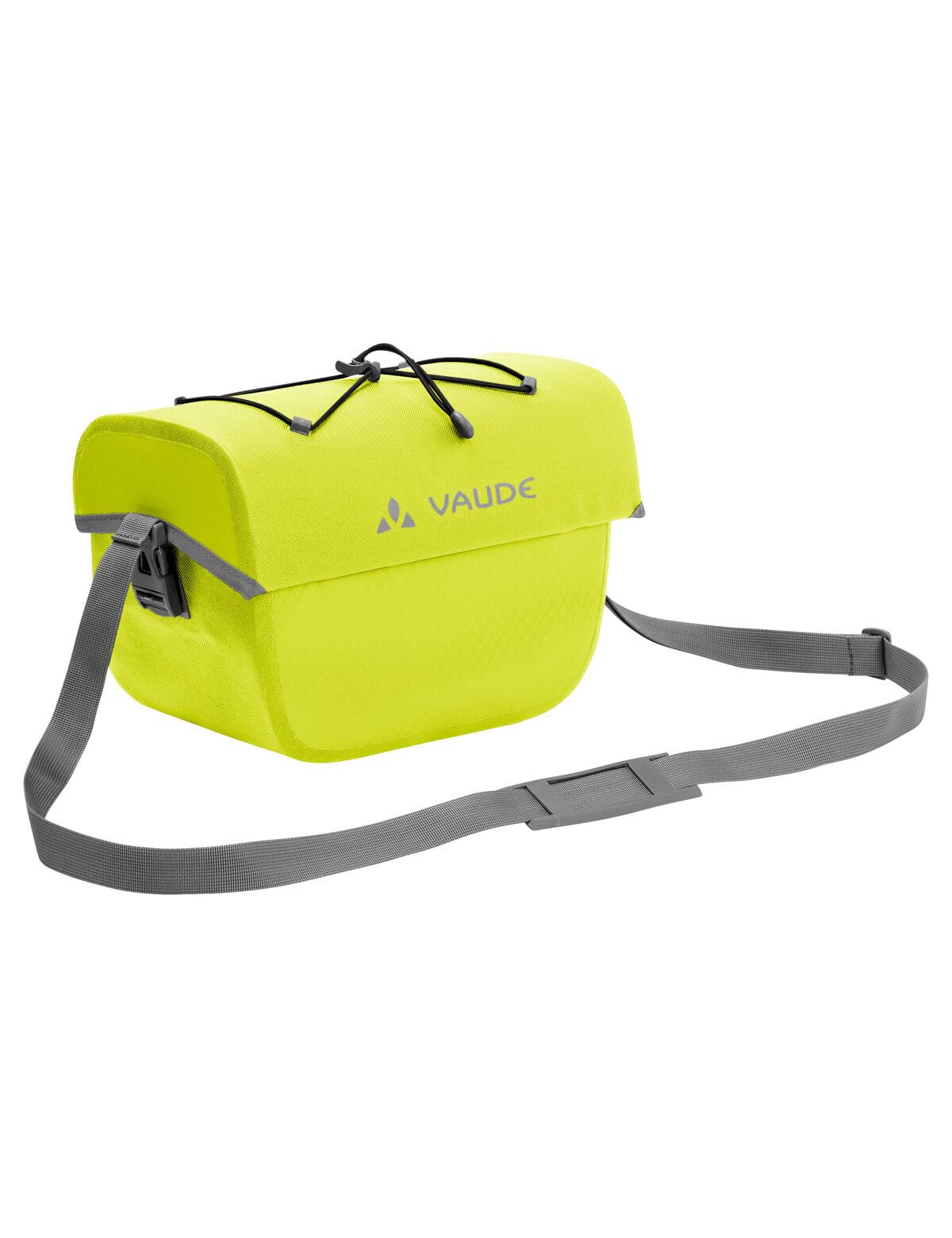 Bolsa para manillar Aqua Box de VAUDE. Hecha en lona libre de PVC con 6 litros de volumen. Puede ser usada como bolsa para manillar o bolsa de viaje, con correa de hombro desmontable. Verde cotorra