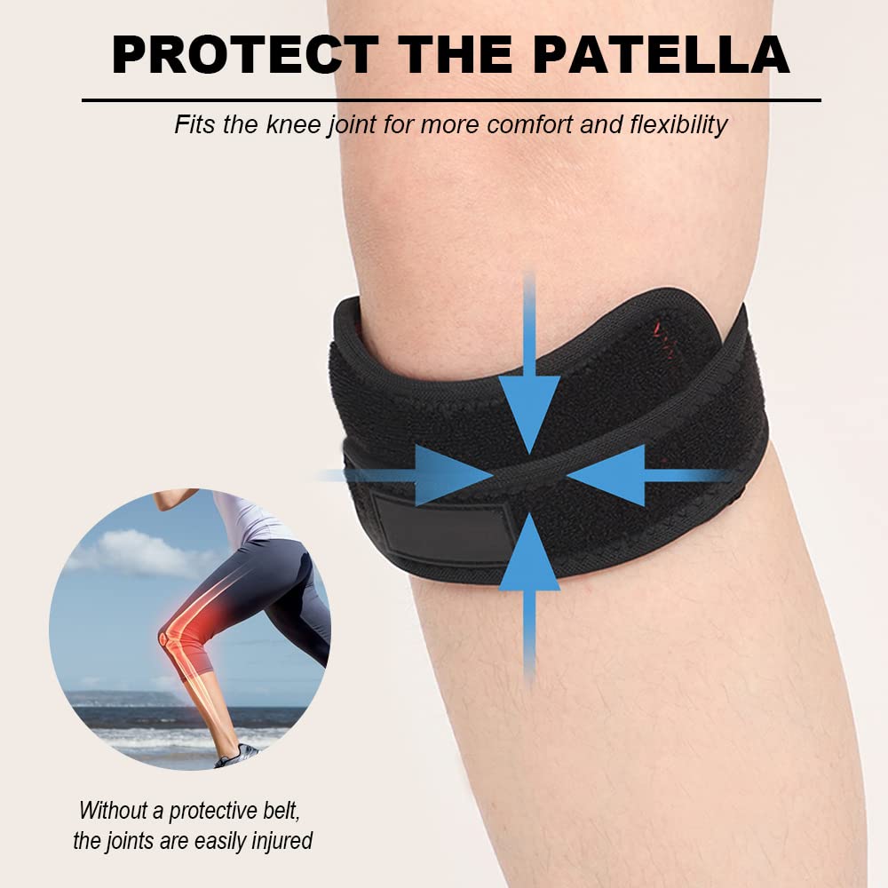4 Pack Knee Pain Relief, Patella Stabilizer Knee Strap Brace Support
