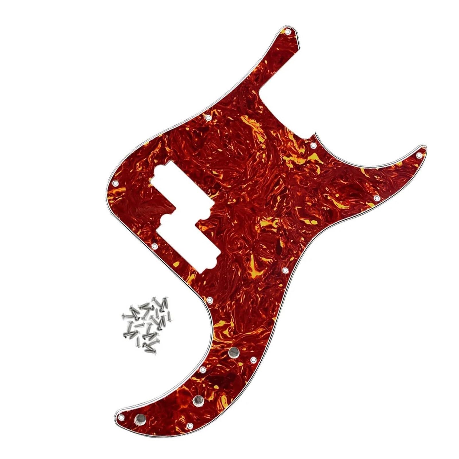 maskownica do gitary elektrycznej 1PC Electric Bass Pickguard PB 4 String Scratch Plate & Screws, 4 kolory do wyboru(Red Tortoise 4ply)