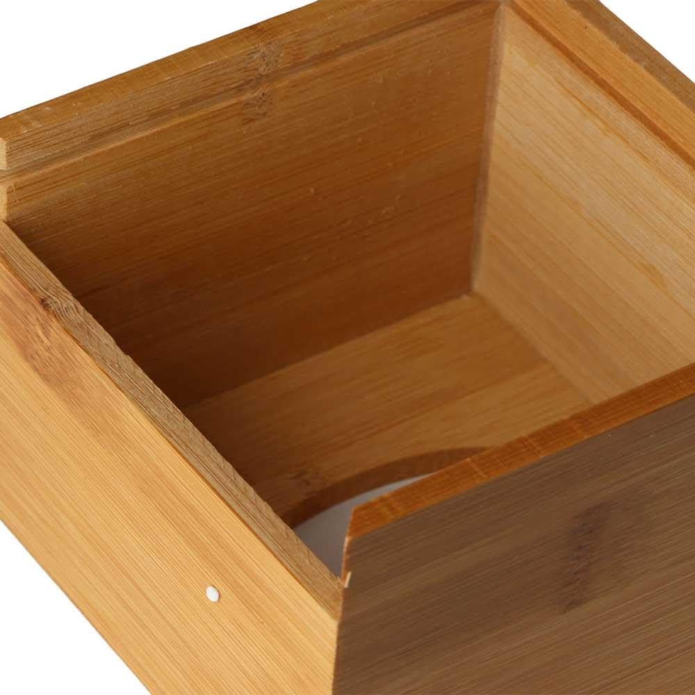 Taschentuchspender aus Holz, quadratischer Taschentuchhalter, Serviettenspender für Tisch, Zuhause, Büro (L)