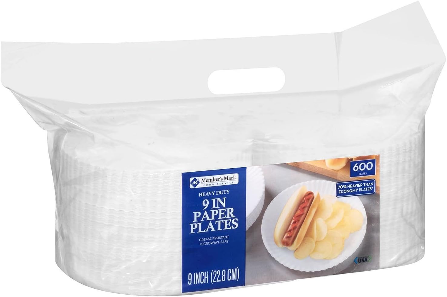 Member Mark Heavy Duty Paper Plates, 9", 600 Count