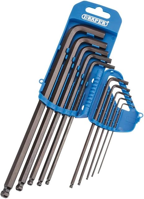 Draper 33723 Extra Long Imperial Hexagon Ball End Hex Allen Key Set, 1/16"-3/8", 10 Pieces