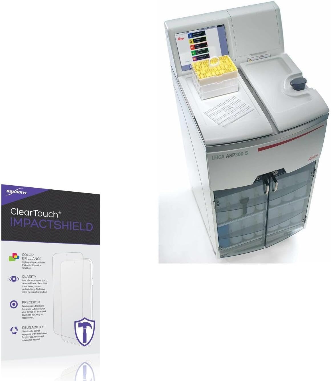 BoxWave Screen Protector Compatible with Leica ASP300S Fully Enclosed Automated Vacuum Floor Tissue Processor - ClearTouch ImpactShield (2-Pack), Impenetrable Screen Protector Flexible Film