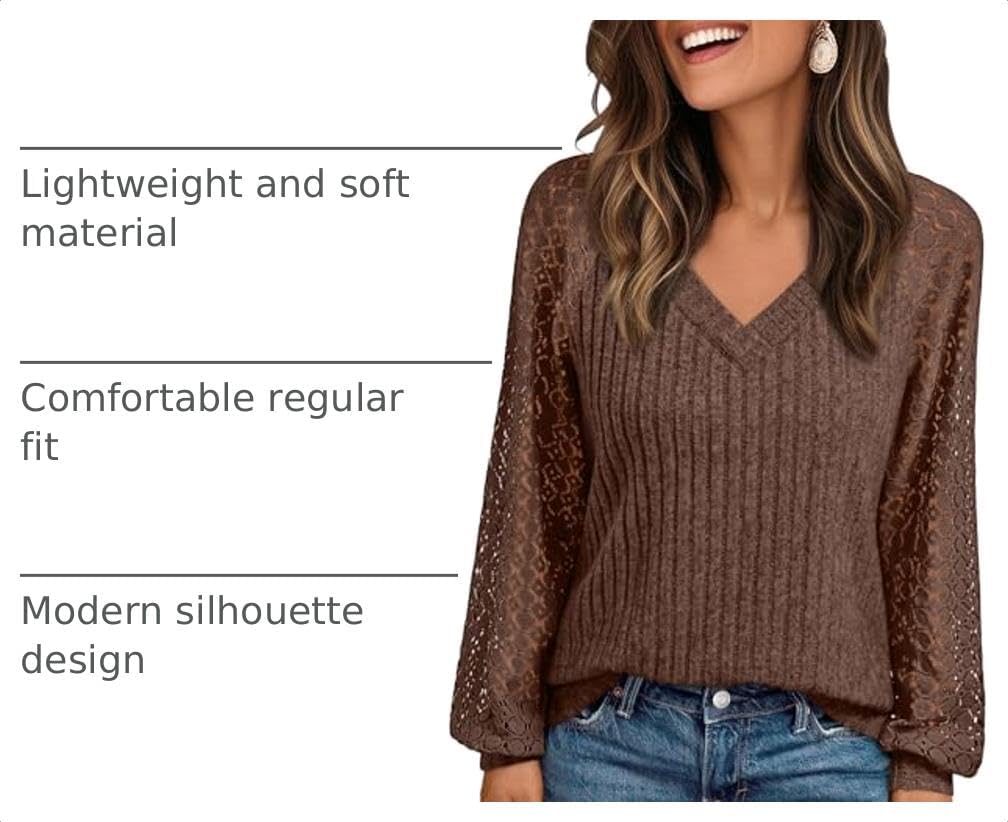 AUTOMET Womens Long Sleeve Lace Fall Cute Tops 2026 Dressy Fashion Trendy image 4