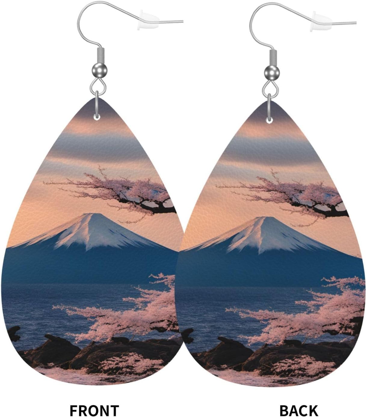 Japan Mount Fuji Landscape Print Lightweight Women Teardrop Dangle Earrings Fashion Festival Accessory Jewelry Wear image 3