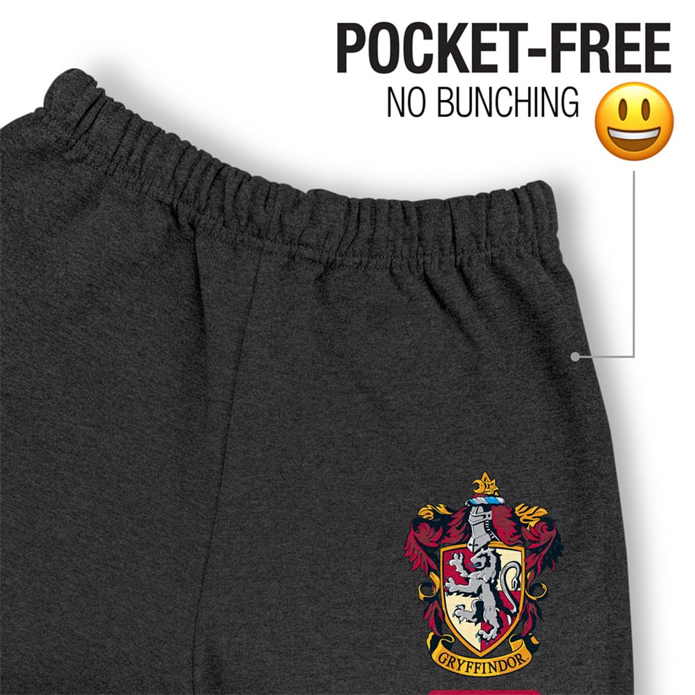 Harry Potter Houses Crest Unisex Jogger Sweatpants for Men and Women Collection: Small Gryffindor Collegiate