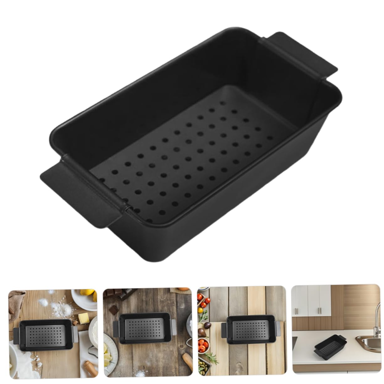 Abaodam 2 Moldes para Pan Tostado Antiadherentes de Acero al Carbono Negro