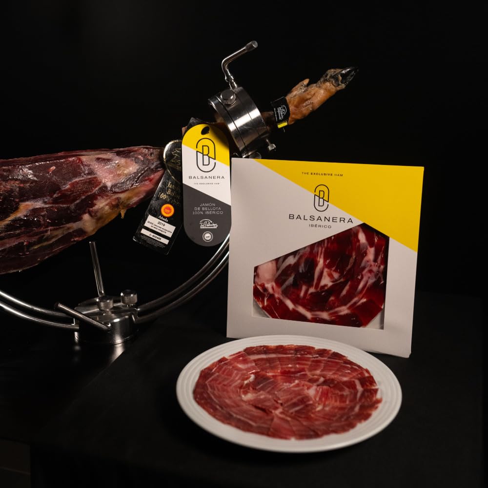 Balsanera Ibérico - Jamón de Bellota 100% Ibérico D.O. Los Pedroches | 1 sobre de 80 gr | Loncheados y Envasados al vacío | Premio 'Encina de Oro' y 'Great Taste Award' | Curación 32-40 Meses