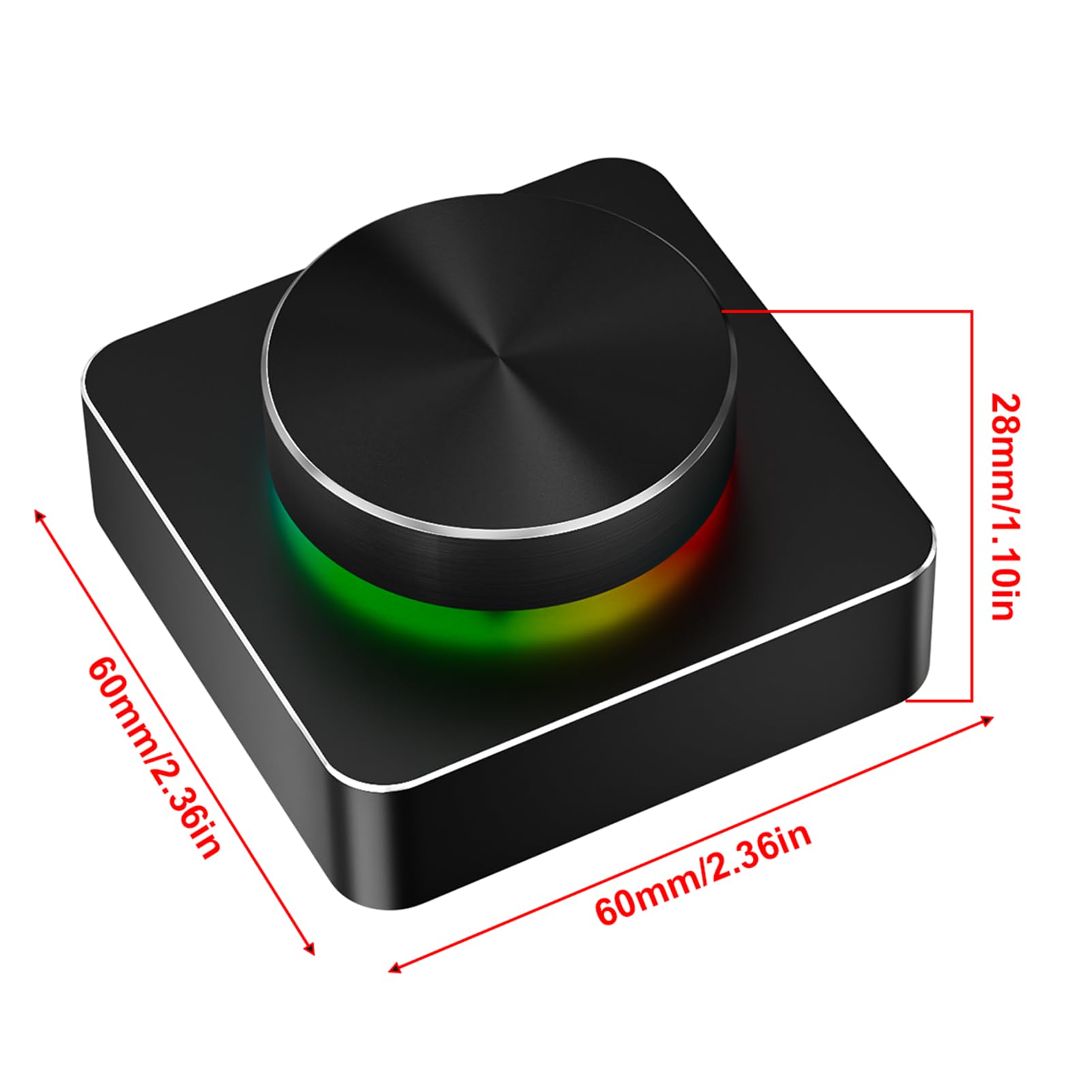 docooler Manopola di Controllo del Volume RGB USB+BT+2.4G Controller Multimediale a Tre modalità per PC/Giochi