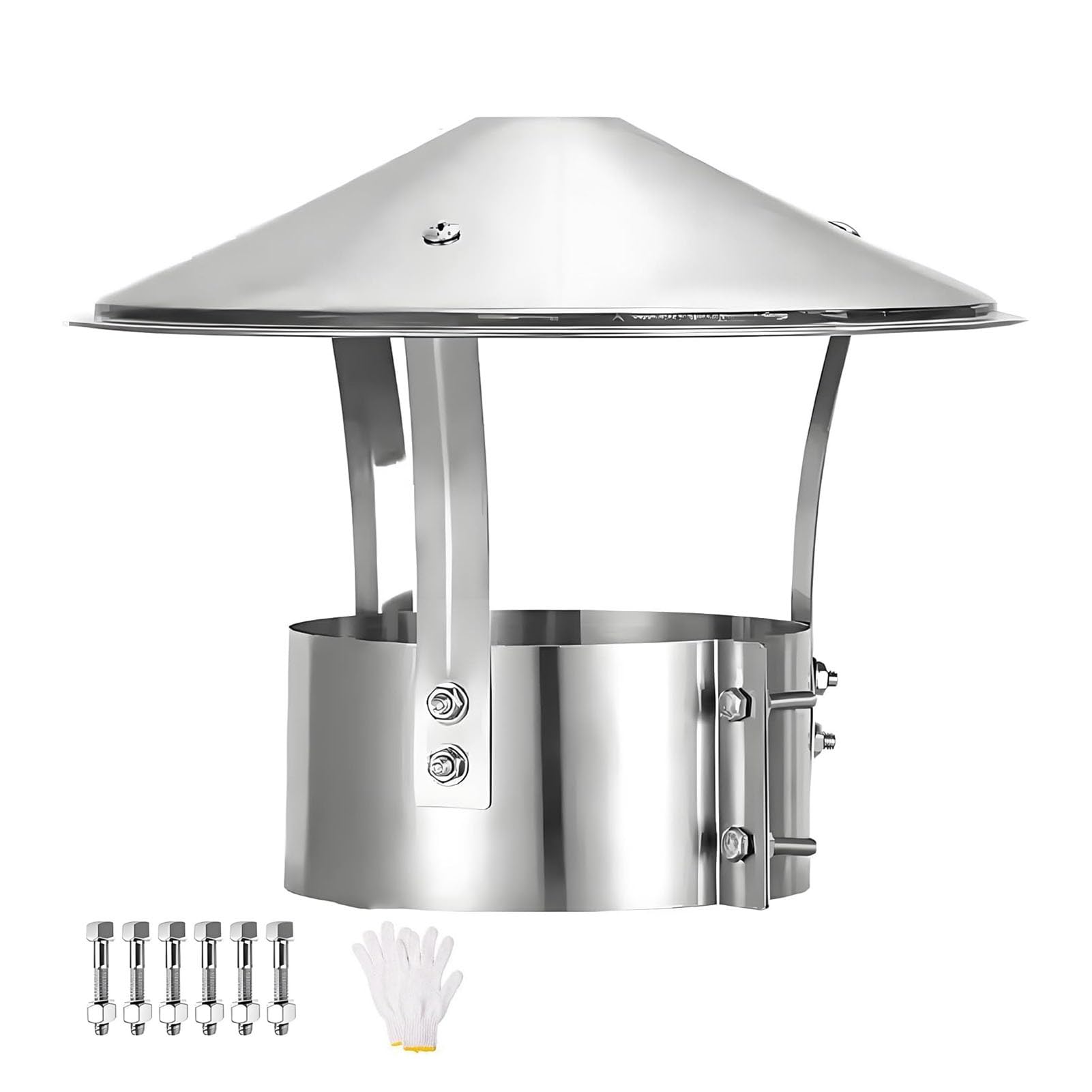 Stainless Steel Chimney Cap, Chimney Cowl Cone Top Rain Cap for Outside, Weatherproof Roof Exhaust Vent Cap(210 mm(8.3 in))