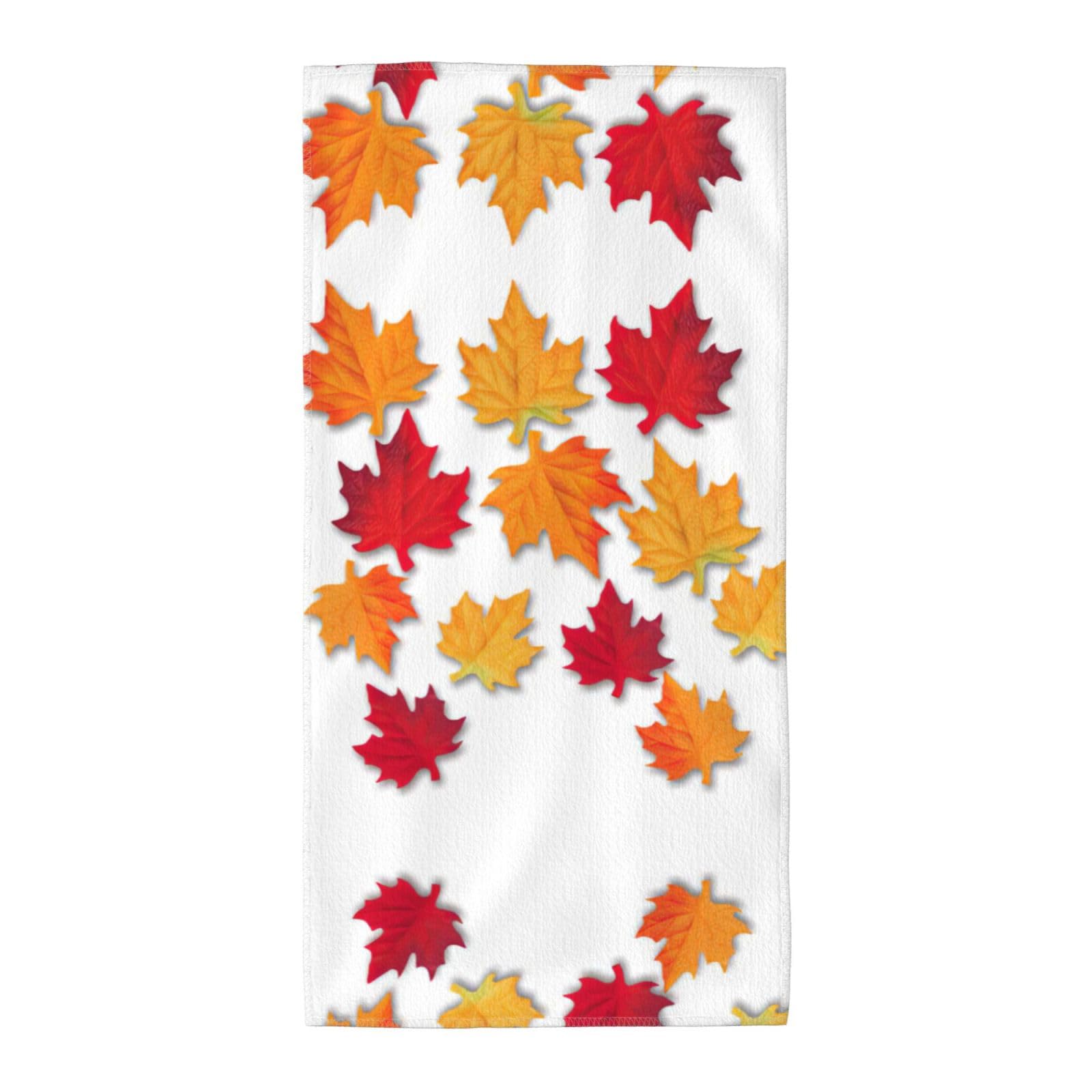 Autumn Leaves Soft Absorbent Long Towel For Gym Sports Picnic Leisure Use
