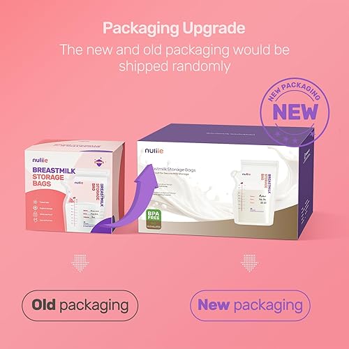 Miniatura 2 de Nuliie 50 bolsas de almacenamiento de leche materna, bolsas de almacenamiento de leche materna de 8 onzas, sin BPA, bolsas de almacenamiento