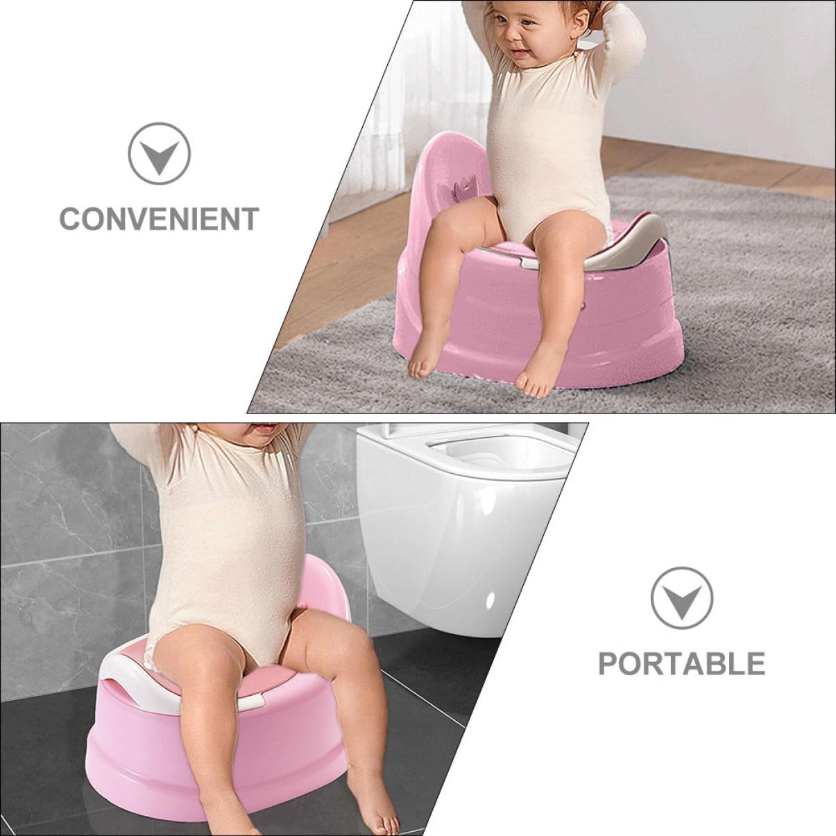 Kinder Toilettensitz Tragbar aus Pp Leichtes Töpfchen für Jungen und Mädchen für Unterwegs und Outdoor Praktischer Toilettentrainer zum Töpfchentraining