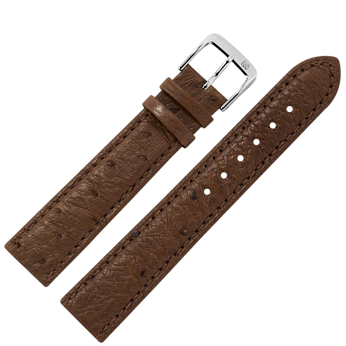 MARBURGER Uhrenarmband 20mm Leder Strauß - Werkzeug Montage Set 81020