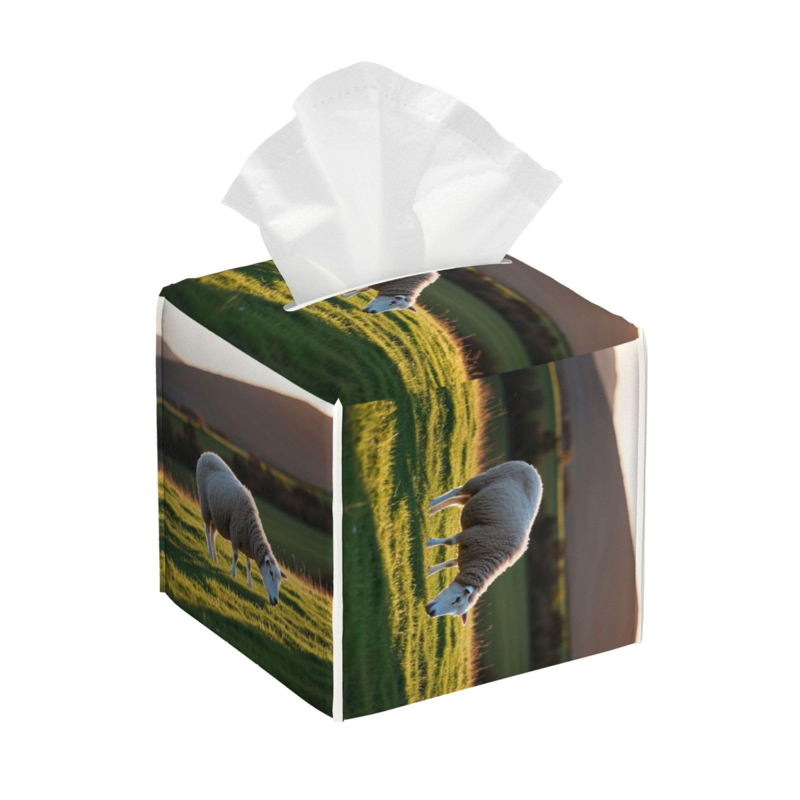 Sheep Tissue Box Cover Square Cube Boxes