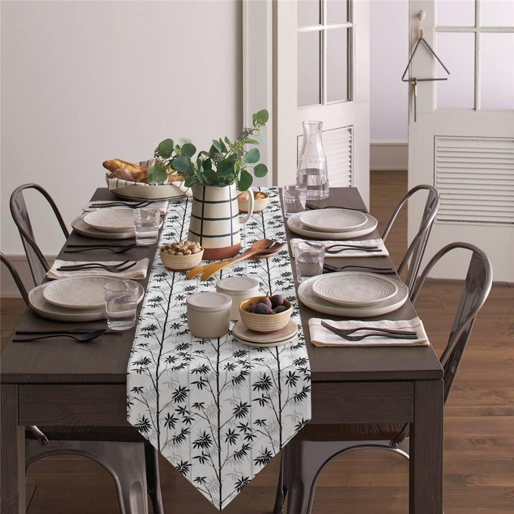 Texture Black Table Runners Holiday Wedding Decor Dinning Cover Christmas Decorations Cloth(4pcs Table mat)