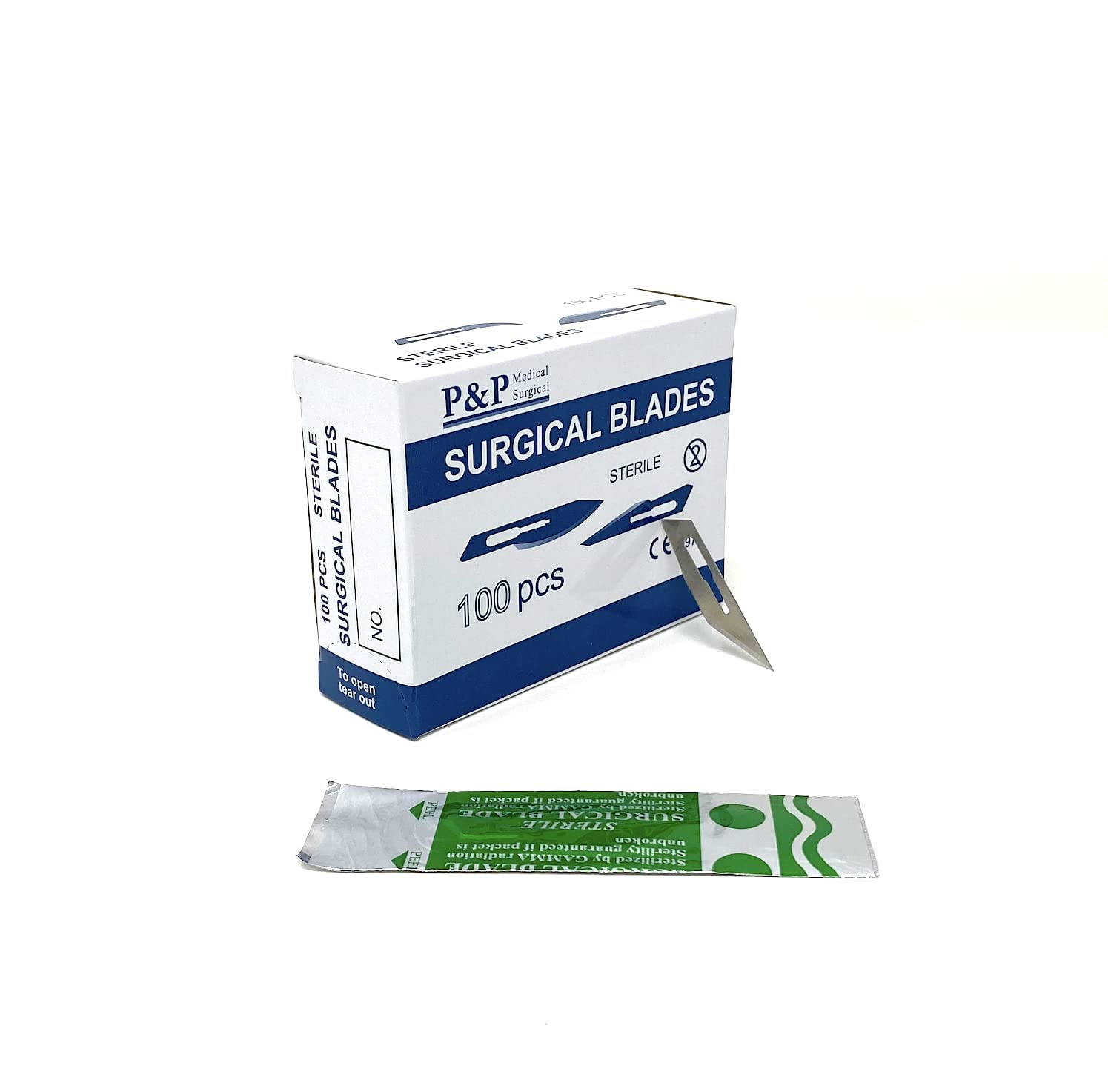 Disposable Surgical Scalpel Blades Sterile High Grade Carbon Steel 2.1% 10xx Individually Foil Wrapped Size 10A Box of 1000