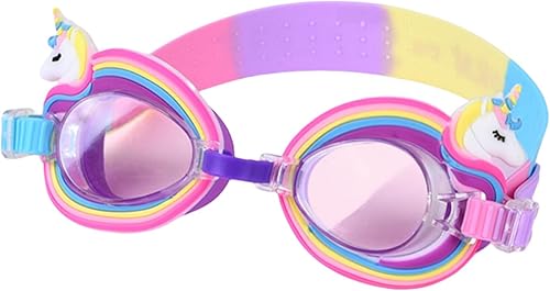 Vista 20 de RARITYUS Gafas de natación con patrón de dibujos animados, impermeables, antiniebla, para niños y jóvenes Amarillo pato,Azul (Blue Shark),Cartoon